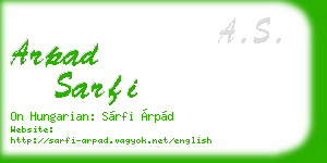 arpad sarfi business card